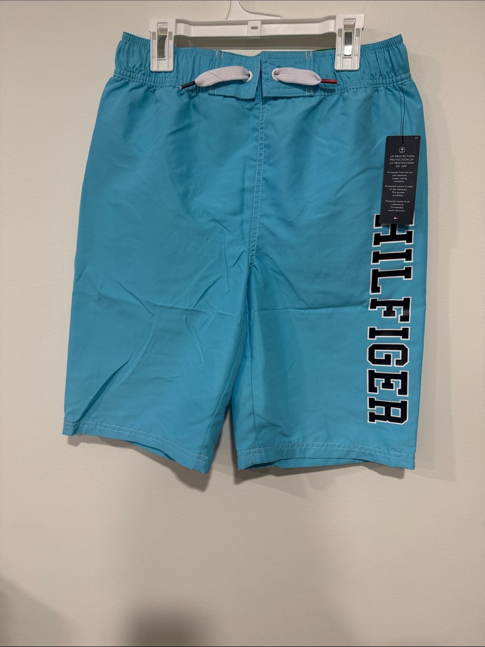 Tommy Hilfiger Bright Aqua Blue Logo Swim Shorts